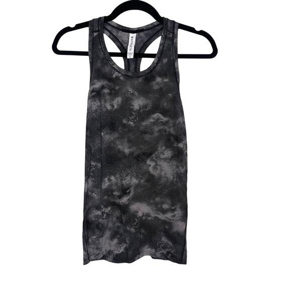 Athleta S Black Gray Ultimate Train Printed Tank Top Nebula Digital Racerback - Picture 1 of 8